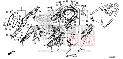 SIDE COVER/REAR CARRIER (CRF1000A2/AL2/D2/DL2) CRF1000D2J de 2018